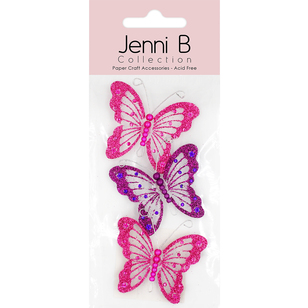 Jenni B PVC Glitter Butterfly Stickers Brights