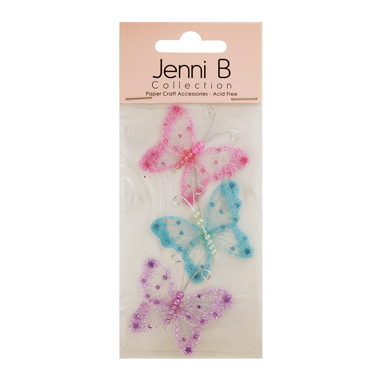 Jenni B PVC Glitter Butterfly Stickers