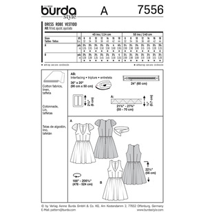 Burda Pattern 7556 Women's Dress  6 - 18