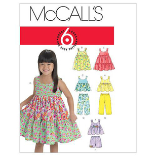 McCall's Pattern M6017 Kids' Tops Dresses Shorts & Pants