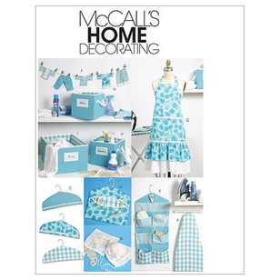 McCall's Pattern M6051 Apron, Ironing Board Cover, Organizer, Bins, Hanger Cover, Clothespin Holder, Banner & Scissor Caddy