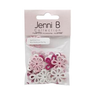 Jenni B Glitter Chipboard Flower White & Pink 25 mm