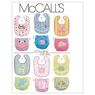 McCall's Sewing Pattern M6108 Infants' Bibs & Diaper Covers White