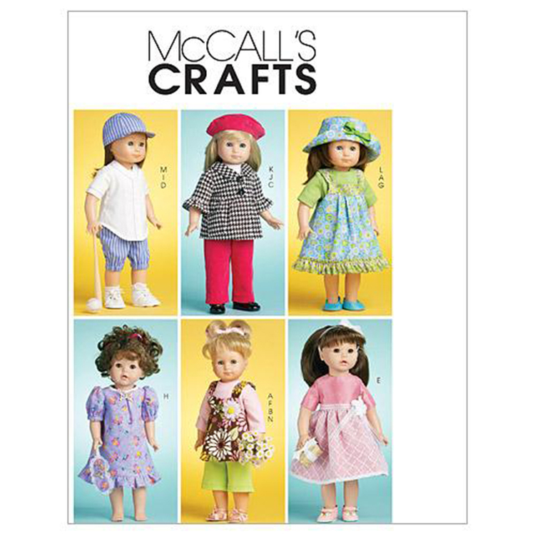 McCall's Pattern M6137 Doll Clothes For 18'' (46Cm) Doll One Size