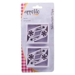 Appetito Tablecloth Clips Set Of 4 White