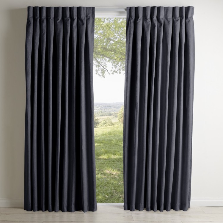 Filigree Westbury Inverted Pinch Pleat Curtain Charcoal