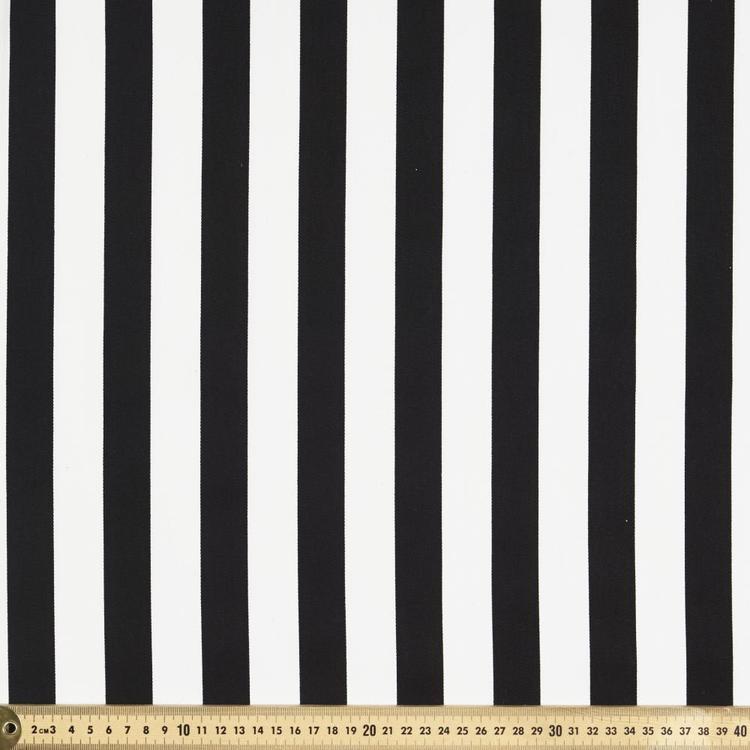 Striped 114 cm Montreaux Drill Fabric Black
