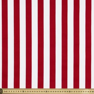Striped 114 cm Montreaux Drill Fabric Red
