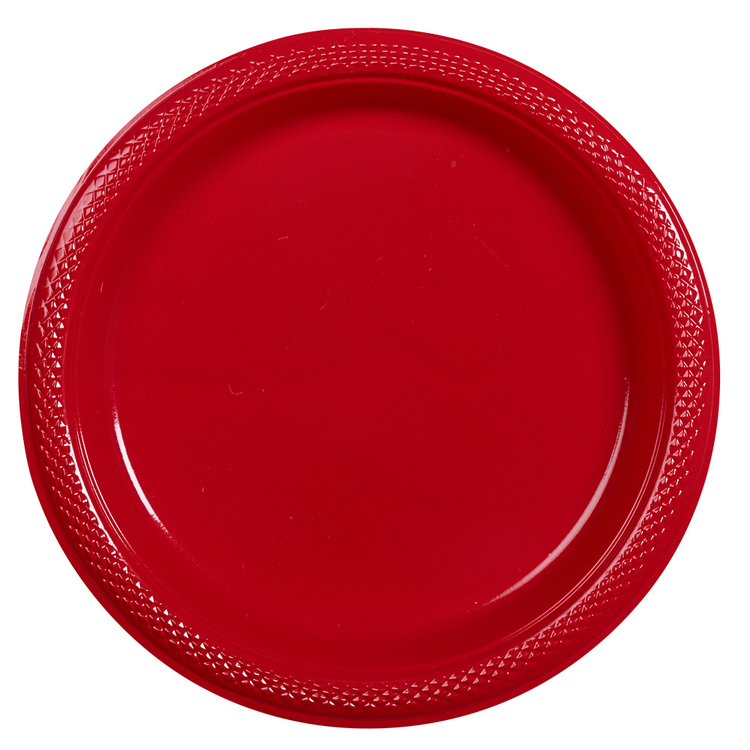 Amscan Red Plastic Round Plates 20 Pack