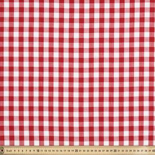 1/2 Inch Wide Gingham 148 cm Poly Cotton Fabric Red