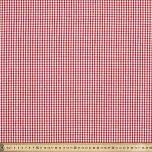 1/8 Inch Wide Gingham 148 cm Poly Cotton Fabric Red