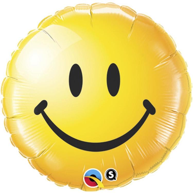 Qualatex Smiley Face Foil Balloon Yellow 45 cm