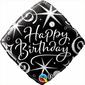 Qualatex Birthday Elegant Sparkles Foil Balloon Black & Silver