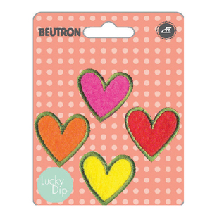 Beutron Multi Hearts Iron On Motif Pack Hearts