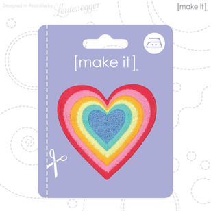 Make It Rainbow Heart Iron On Motif Rainbow Heart