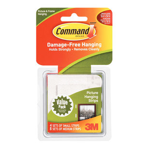 3M Command Picture Strips Combo White S - M