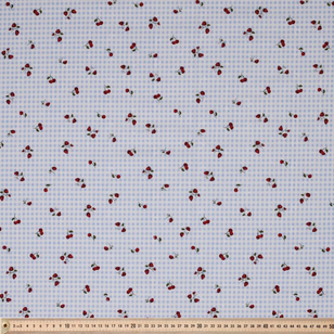 Honeyfields Strawberry Check 112 cm Cotton Fabric Blue