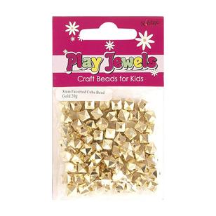 Ribtex Play Jewels Faceted Cube Beads Gold 8 mm