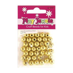 Ribtex Play Jewels Round Shiny Beads Gold 10 mm