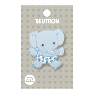 Beutron Baby Elephant Iron On Motif Blue