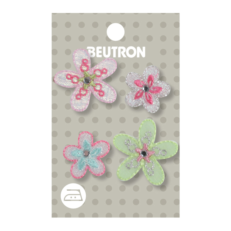 Beutron Sparkly Flowers Iron On Motif Sparkly Flowers