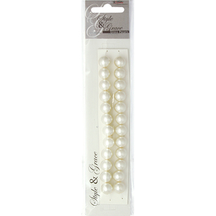 Ribtex Style & Grace Glass Pearls 24 Pack Ivory 12 mm