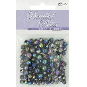 Ribtex Beaded Bliss Round Plastic Beads 20 Gram Pack Black 20 g
