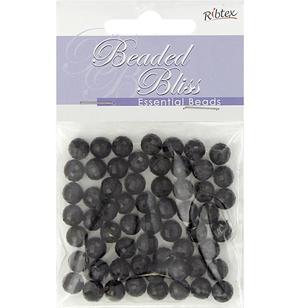Ribtex Beaded Bliss Faceted Round Plastic Beads Black 8 mm
