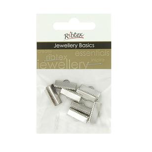 Ribtex Jewellery Basics Ribbon Clamp 8 Pack Silver 15 mm