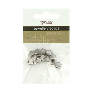 Ribtex Jewellery Basics Ribbon Clamp 12 Pack Silver 5 mm