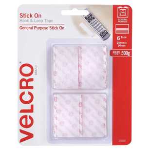 Velcro Brand Stick On Hook & Loop Tape White 25 mm x 50 mm