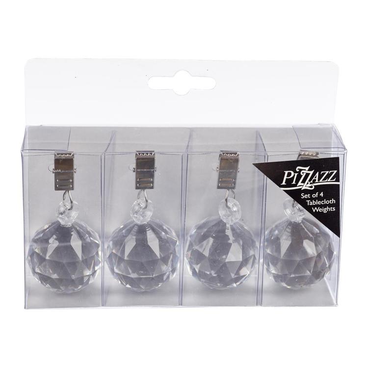 Pizzazz Crystal Table Weights Clear