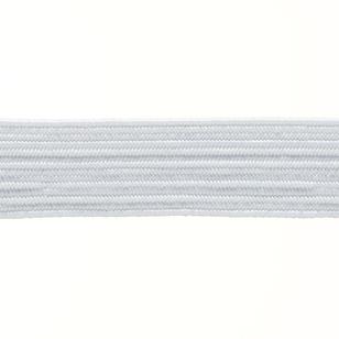 Birch Braided Elastic Sold By The Metre White