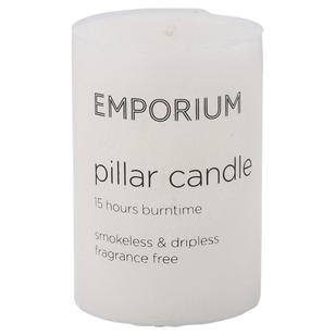 Emporium Pillar Candle 5 x 7.5cm White