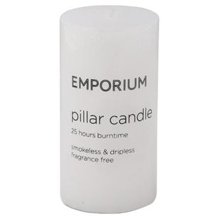 Emporium 25-Hour Burn Time Pillar Candle White