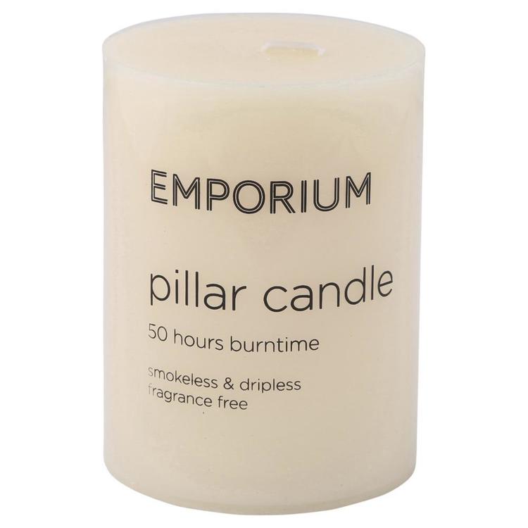 Emporium 50-Hour Burn Time Pillar Candle Ivory