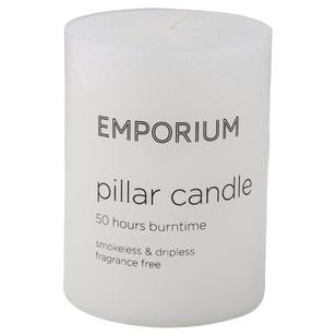 Emporium 50-Hour Burn Time Pillar Candle White