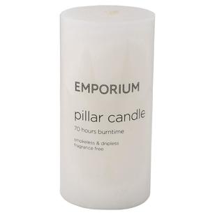 Emporium 70-Hour Burn Time Pillar Candle White