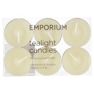 Emporium Tealight Candles 6 Pack White