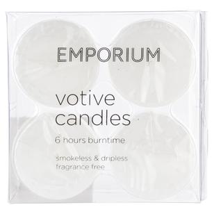 Emporium Votive Candles 4 Pack White