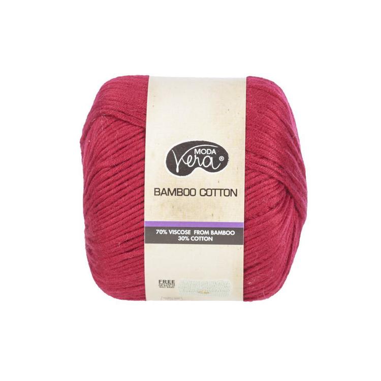 Moda Vera Bamboo Cotton Yarn 50 g Burgundy 50 g
