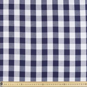 1 Inch Wide Gingham 148 cm Poly Cotton Fabric Navy