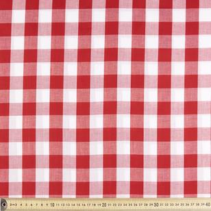 1 Inch Wide Gingham 148 cm Poly Cotton Fabric Red