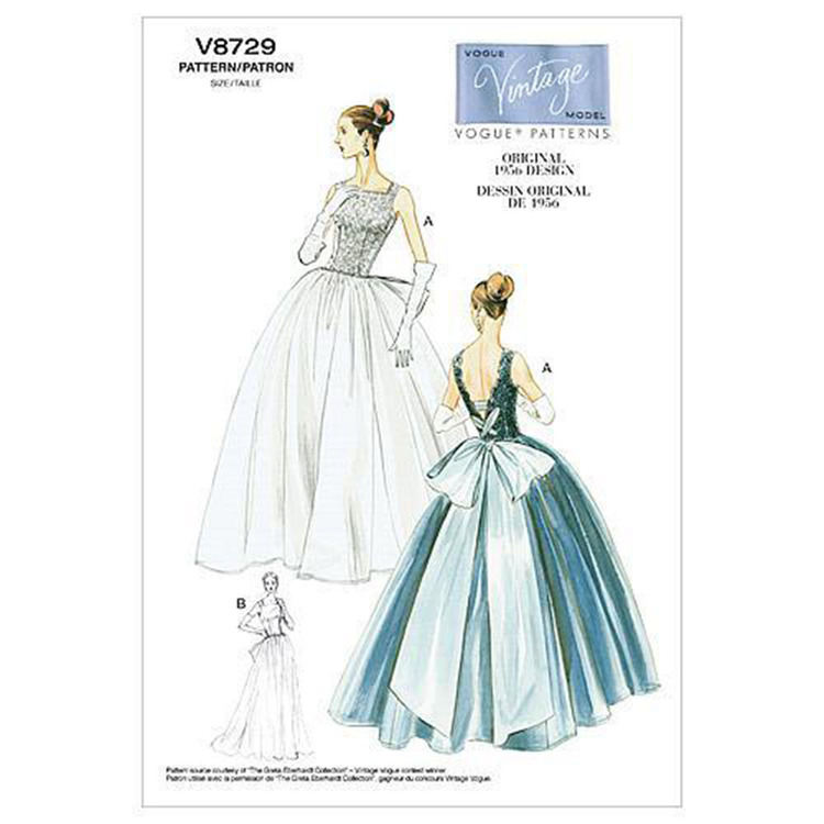 Vogue Pattern V8729 Misses' Dress & Underskirt