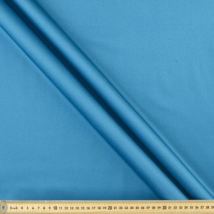 Plain 127 cm Premium Cotton Elastane Sateen Fabric Azure 127 cm