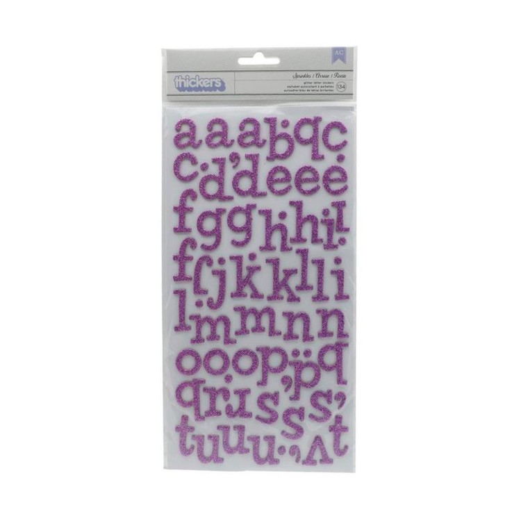 American Crafts Thickers Glitter Sprinkles Chipboard Lavender
