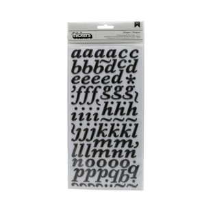 American Crafts Thickers Printed Marquise Chipboard Black