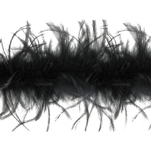 Simplicity Ostrich Feather Boa Black 15.2 cm