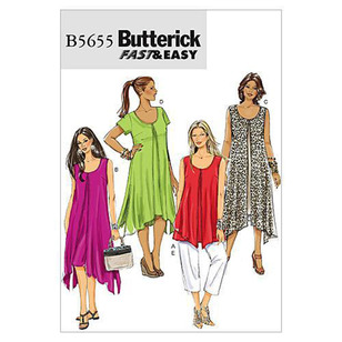 Butterick Sewing Pattern B5655 Women's Top, Dress & Pants White