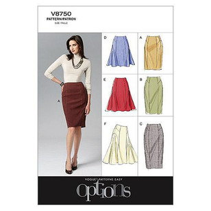 Vogue Sewing Pattern V8750 Misses' Skirt White